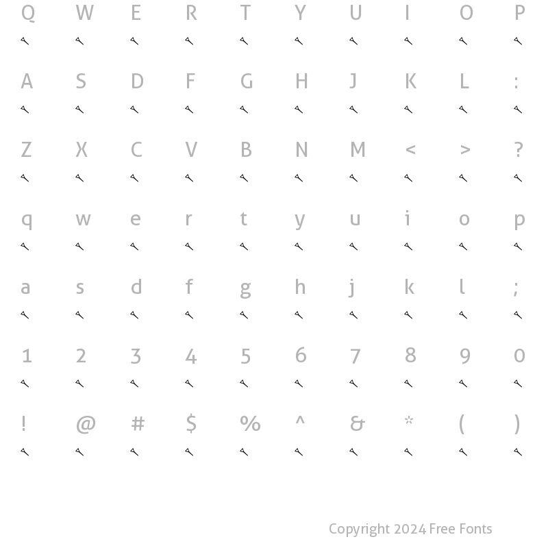 Character Map of RK Persian Cuneiform Regular