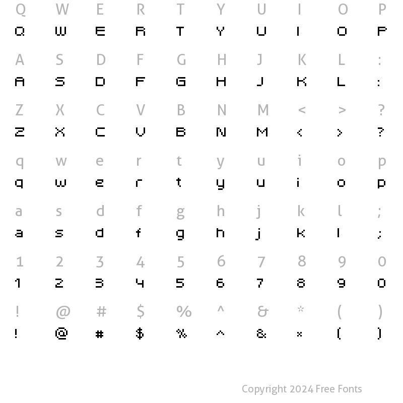 Character Map of rktr6rg Regular