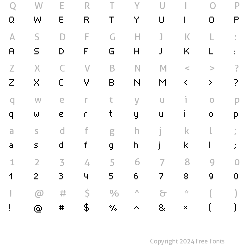 Character Map of rktr7cd Regular