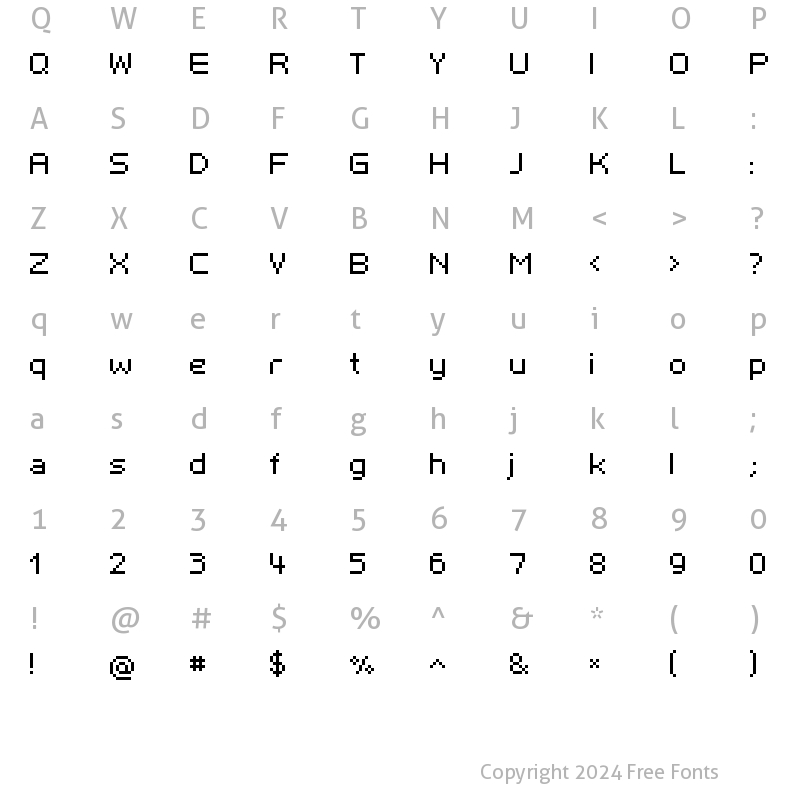 Character Map of rktr7rg Regular