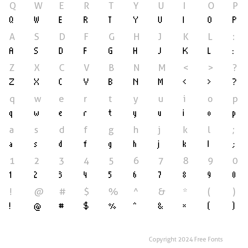 Character Map of rktr7scd Regular