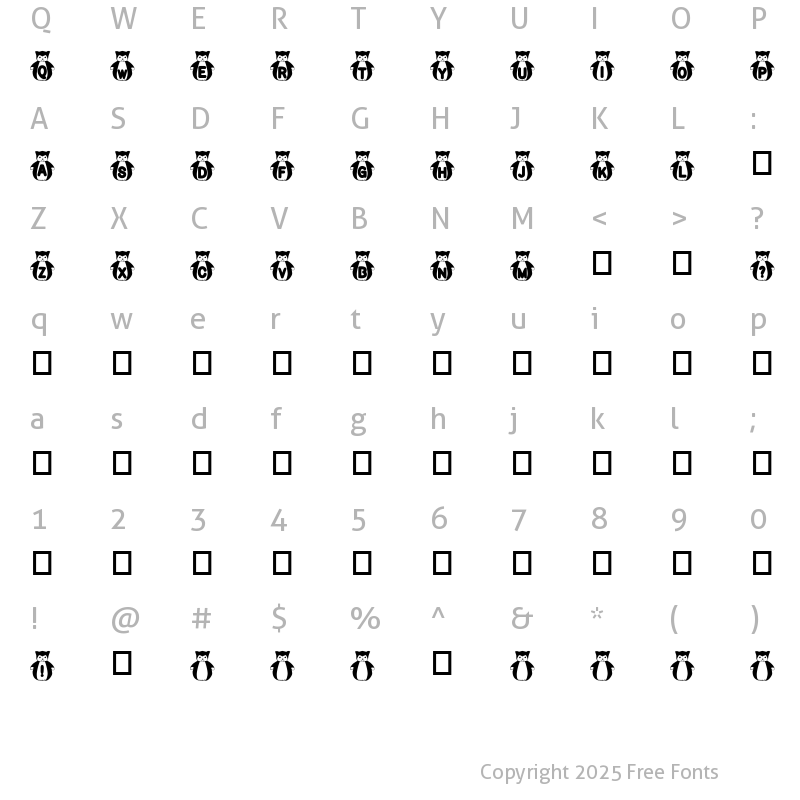 Character Map of rmfatkatt Regular