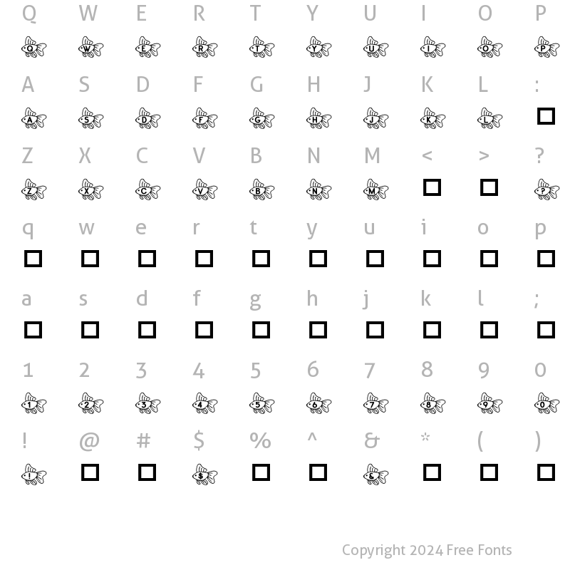 Character Map of RMFish2 Regular