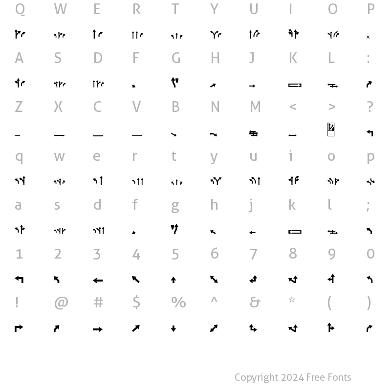 Character Map of Roadgeek 2005 Arrows 1 Regular