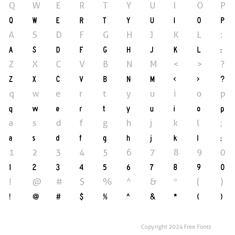 Character Map of Roadgeek 2005 Series C Regular