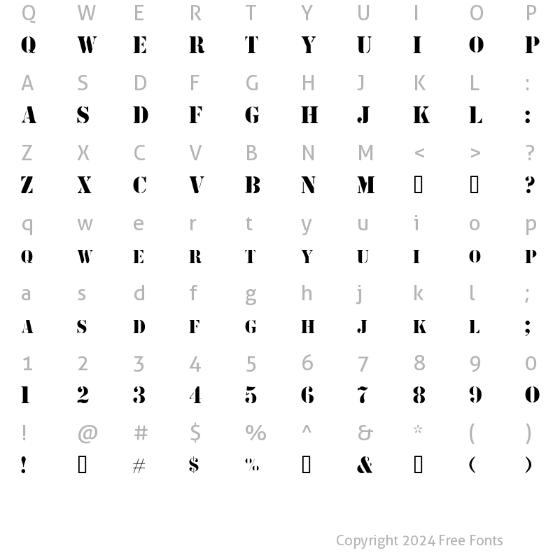 Character Map of RoadieSSK Regular