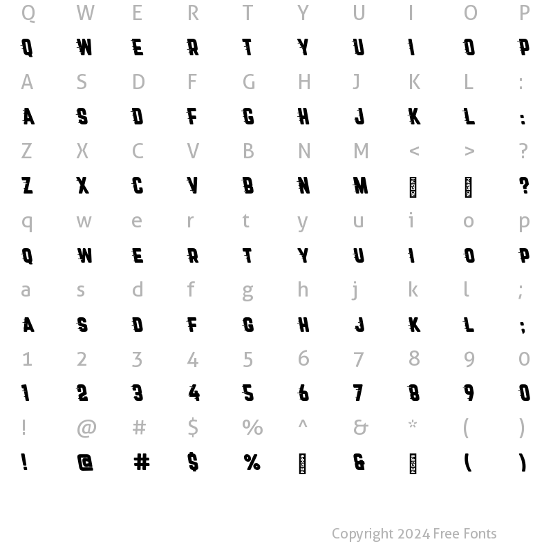 Character Map of Roadstar Cursive