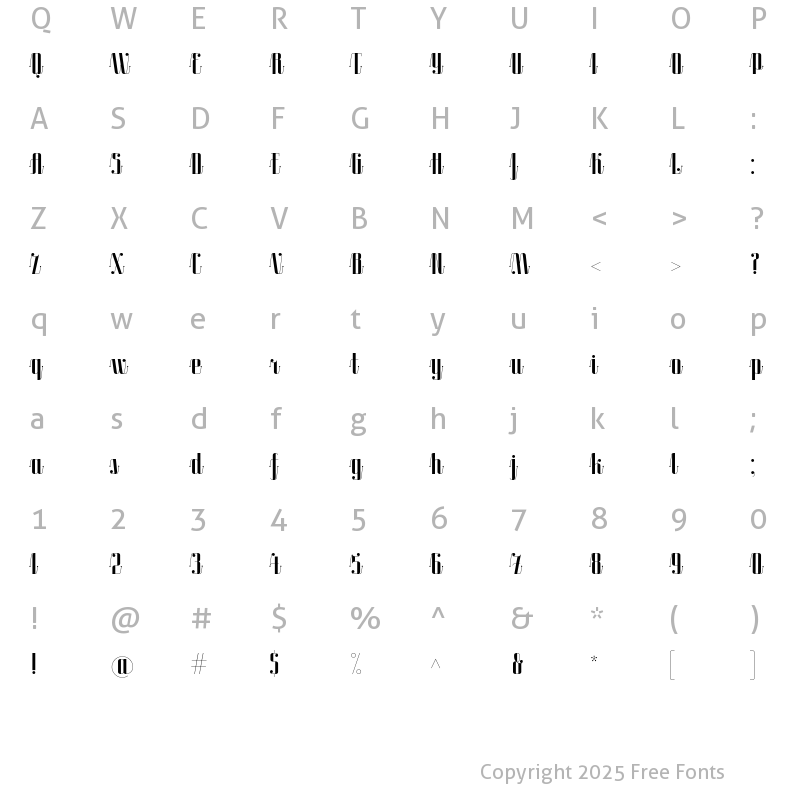 Character Map of RoadsterScipt-SolidDot SolidDot