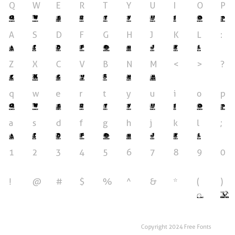 Character Map of Roady Roadrunner Regular