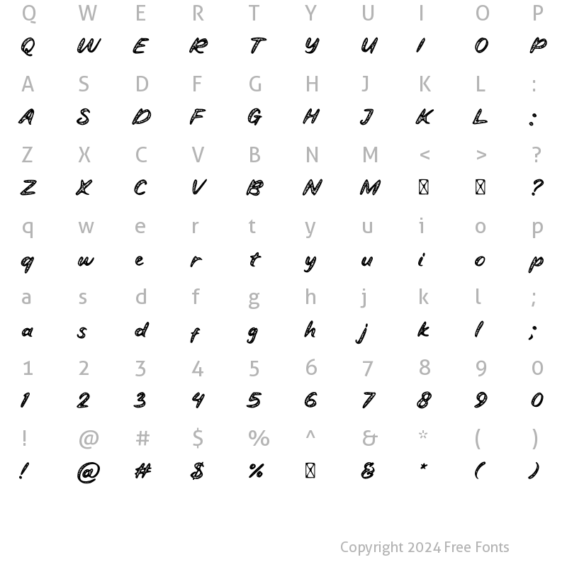 Character Map of Roaster Black Stamp