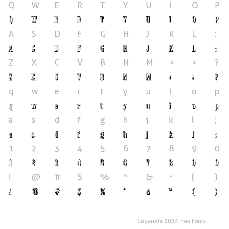 Character Map of RobertBeckerShadow Regular