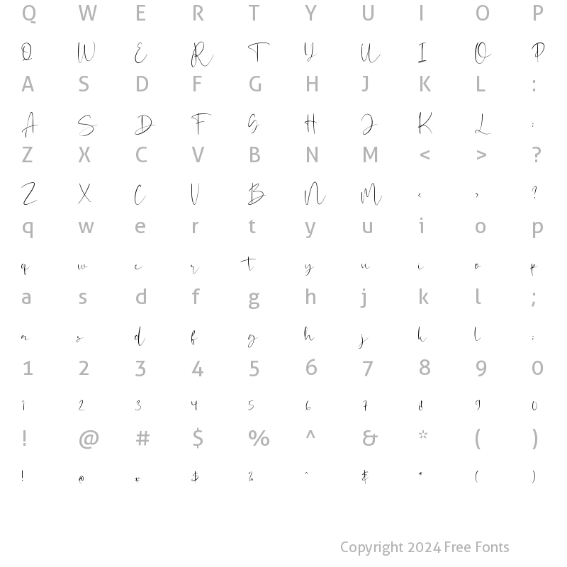 Character Map of Robind Regular