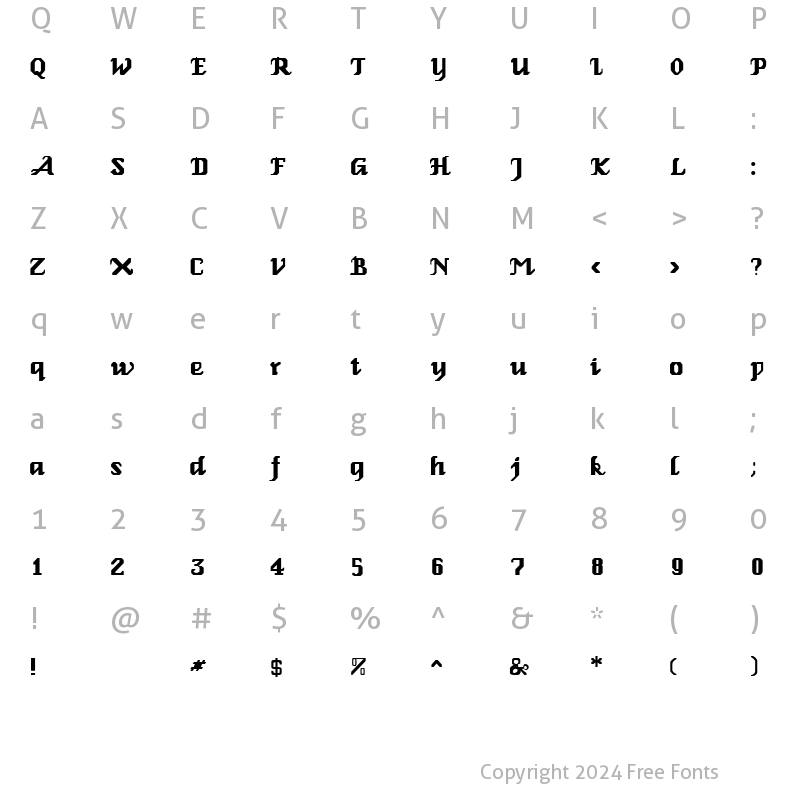 Character Map of RoboChancerySSK Regular