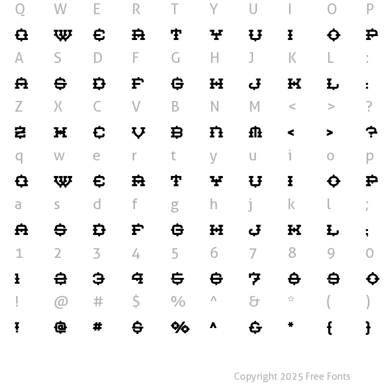 Character Map of Robot Monster NF Regular