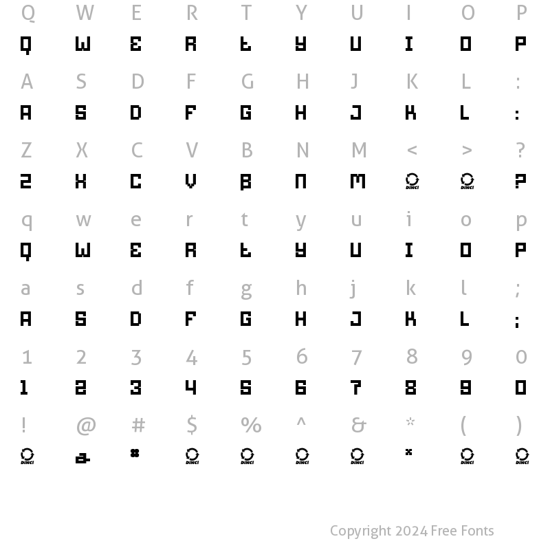 Character Map of Robot.Com Regular