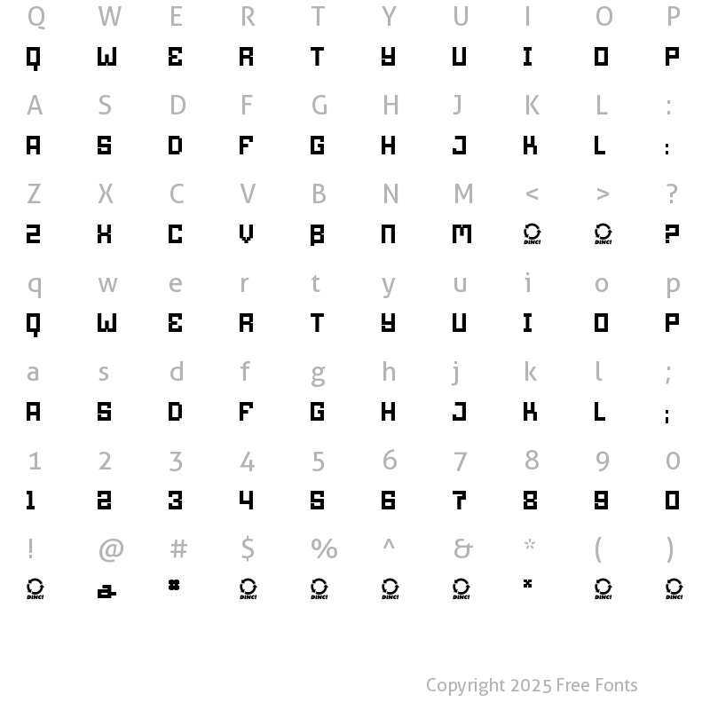 Character Map of RobotGirl Regular