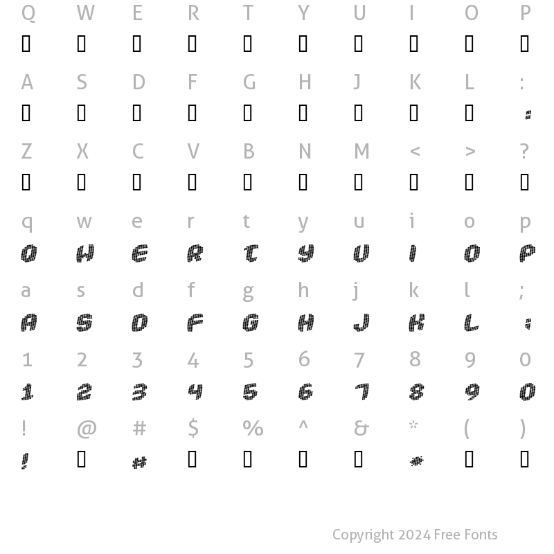 Character Map of Robotica Regular