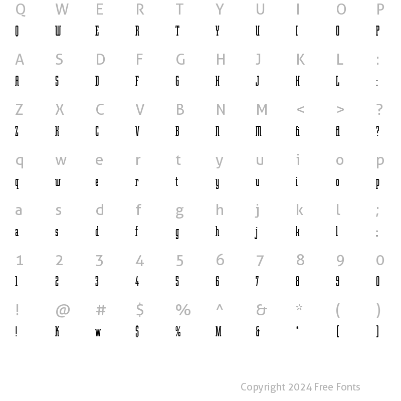 Character Map of Robotik LET Plain