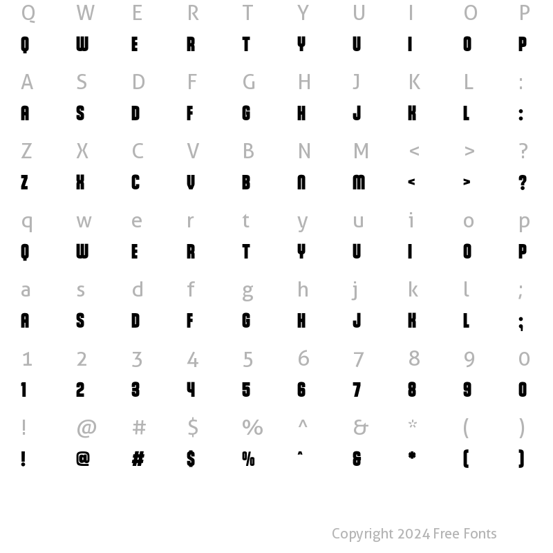 Character Map of Robson Extrabold