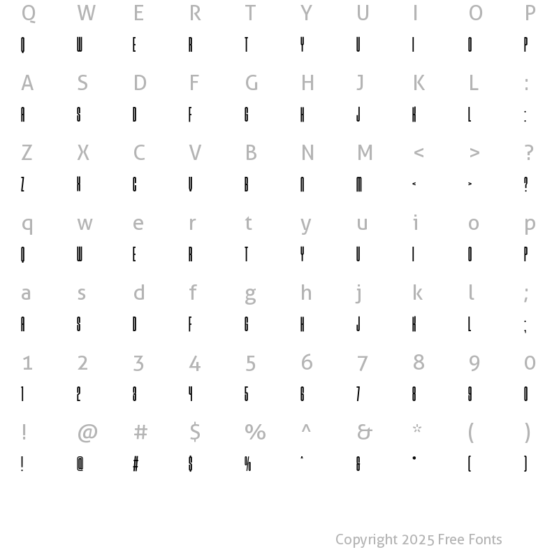 Character Map of Robson Regular