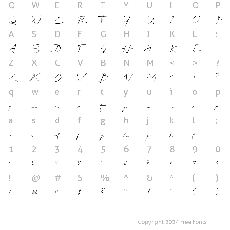 Character Map of Rochefort Script Regular