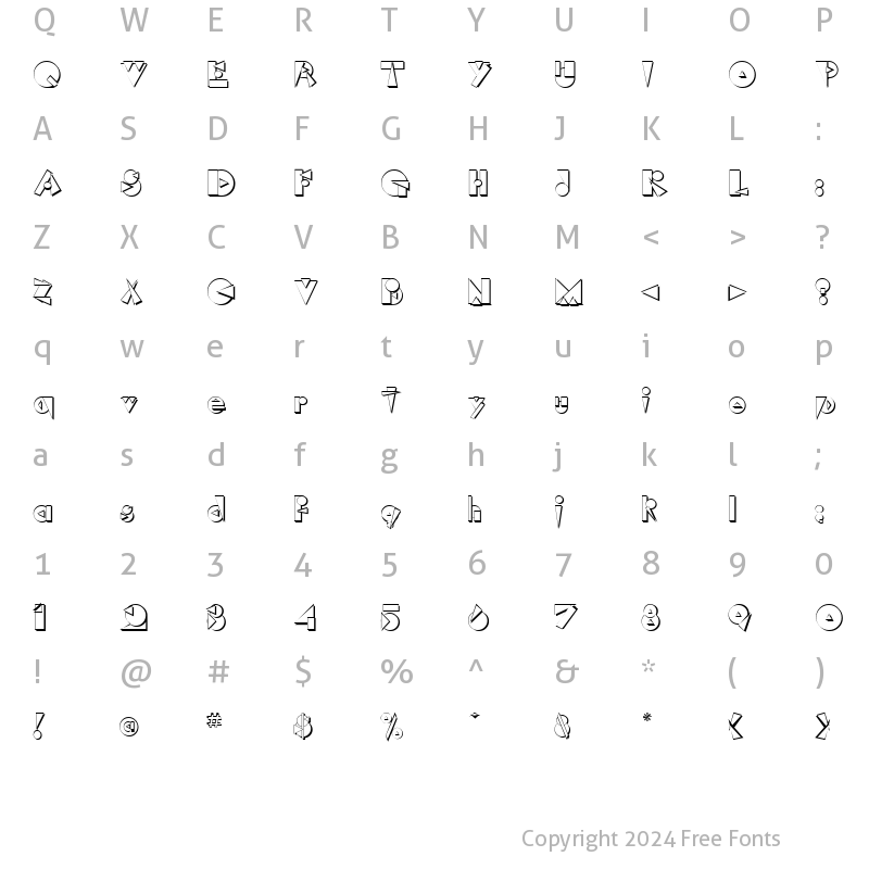 Character Map of Rock A Billy Regular