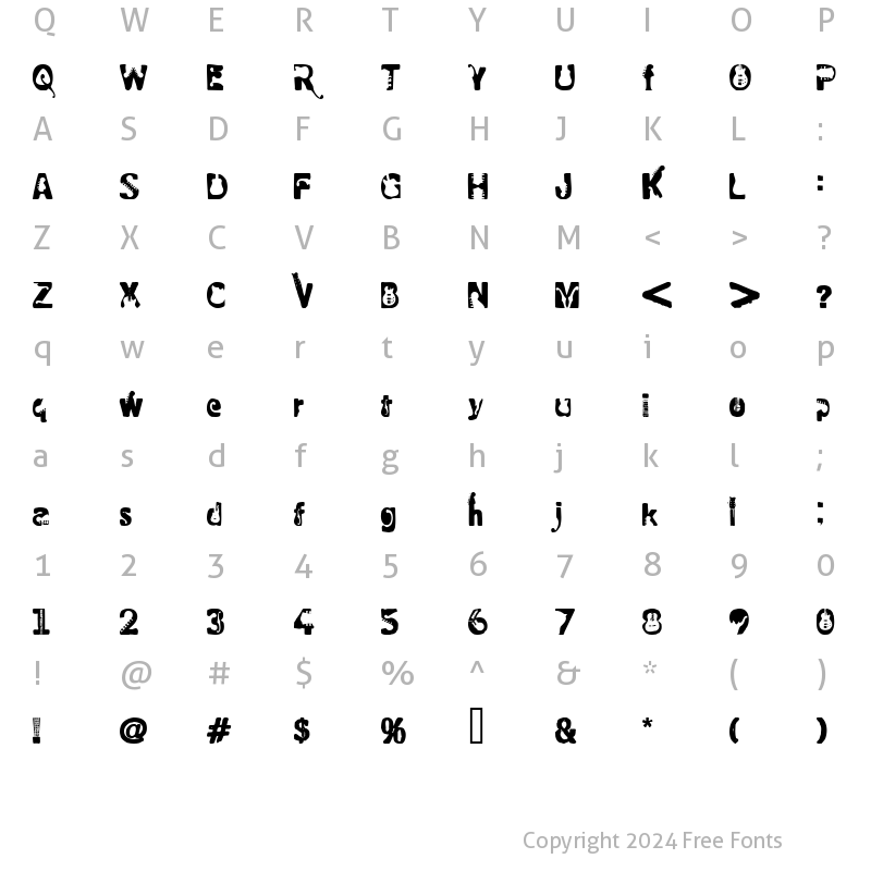 Character Map of Rock electric