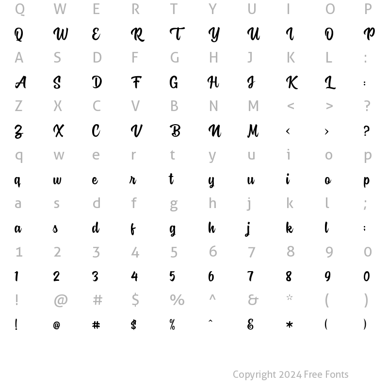 Character Map of Rockaboy Regular