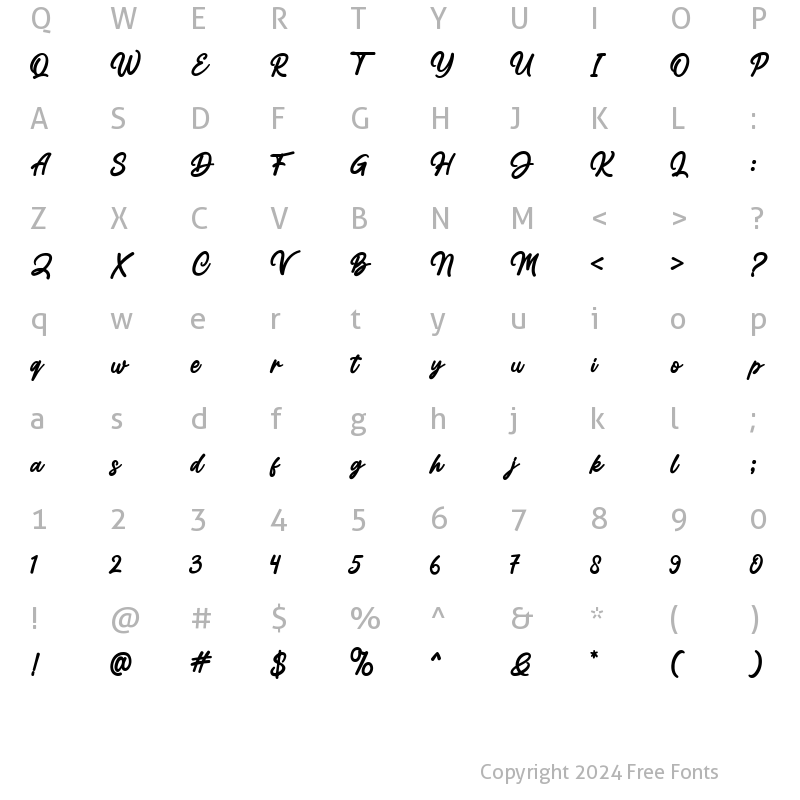 Character Map of Rockane Regular