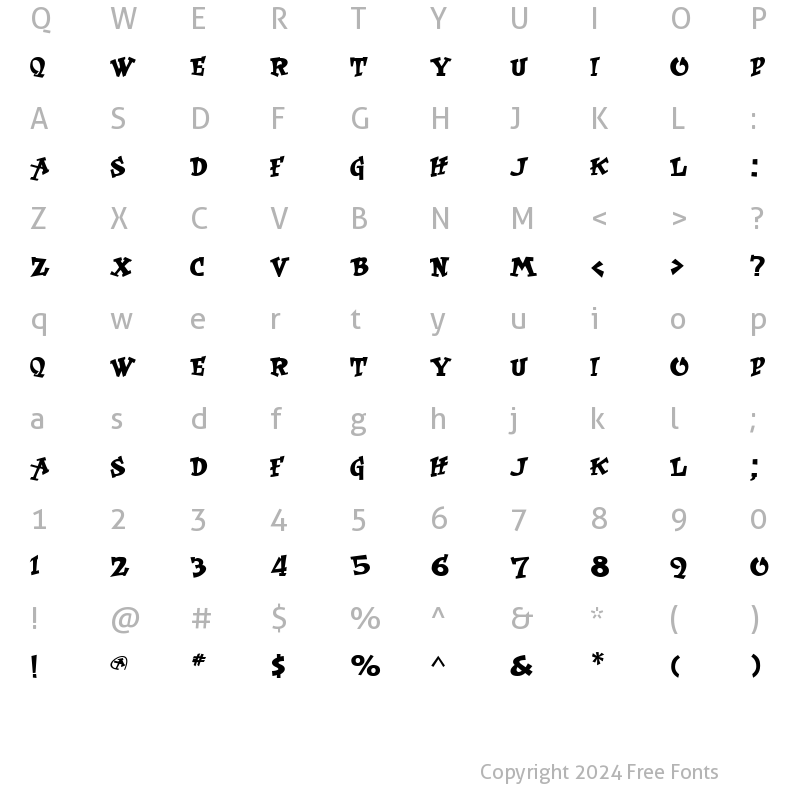 Character Map of RockArt Normal