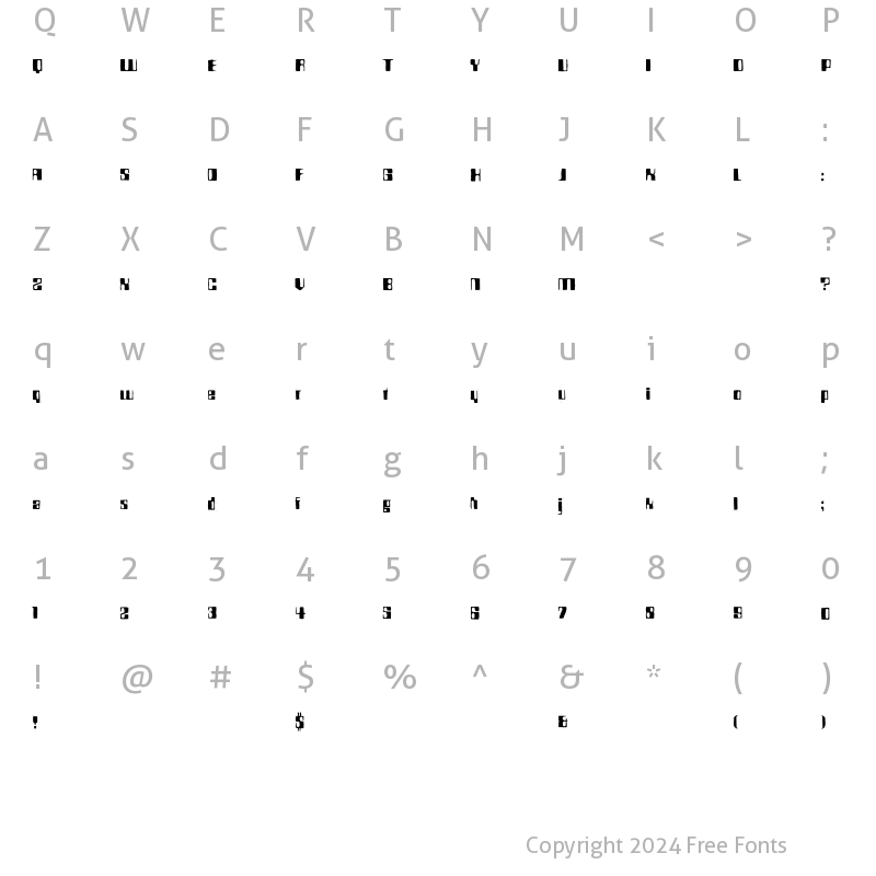 Character Map of Rocket70 Regular