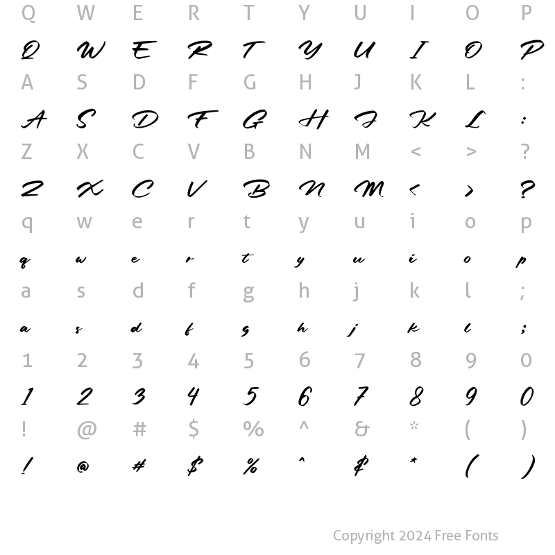 Character Map of Rocklay Regular