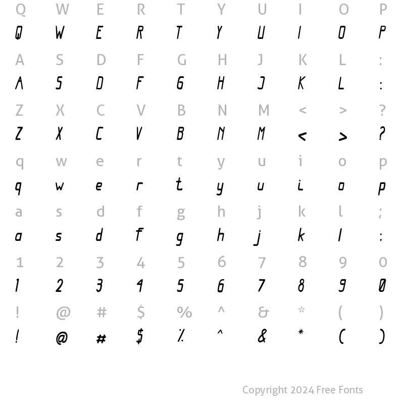 Character Map of RockQueen Regular