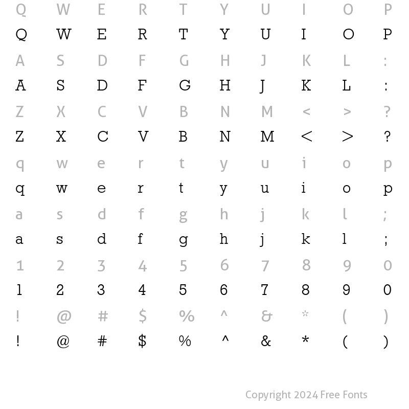 Character Map of Rockwell BQ Regular