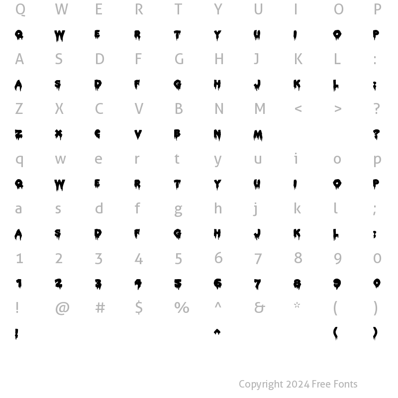 Character Map of ROCKY AOE Regular