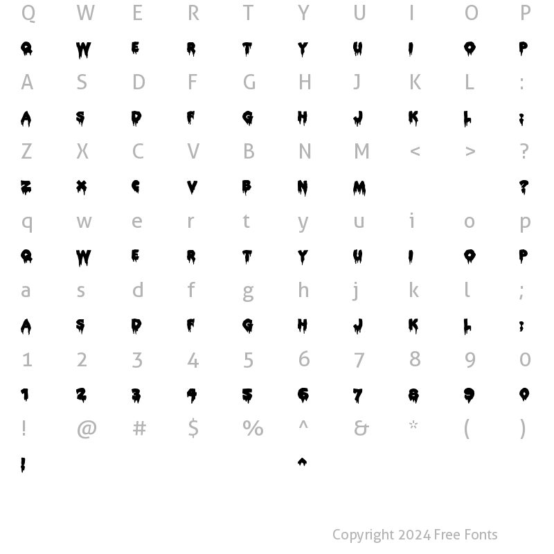 Character Map of ROCKY Regular