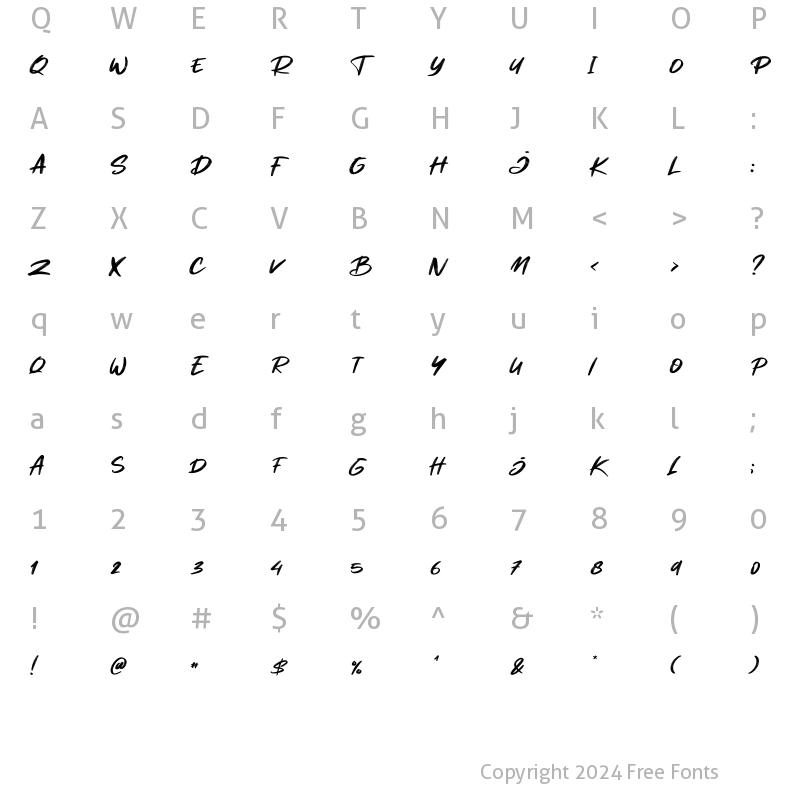 Character Map of Rockys Regular