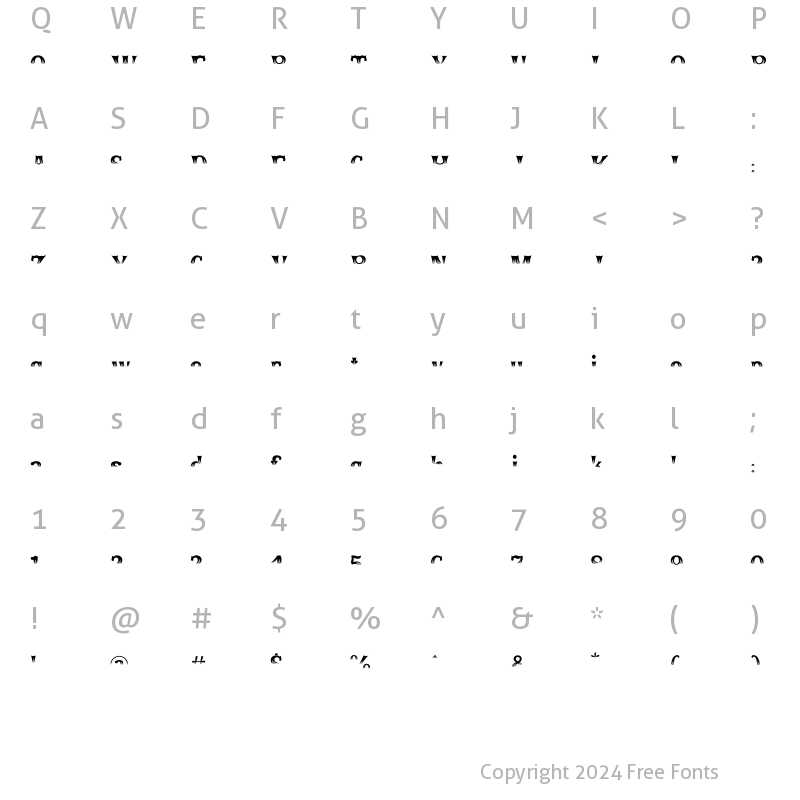 Character Map of Rodeo Clown Half Fill Regular