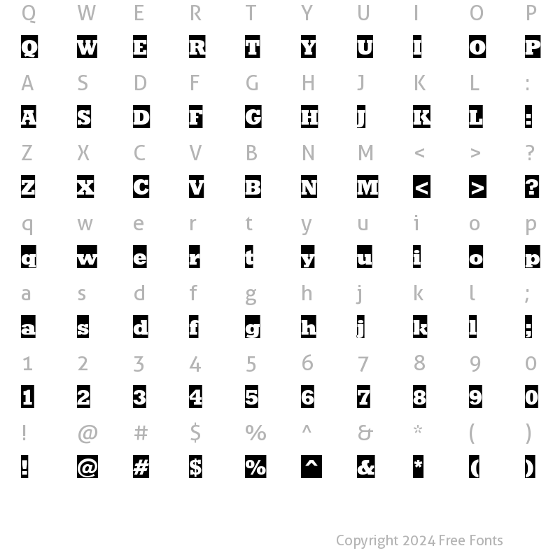 Character Map of RodeoExtraBoldCameo Normal