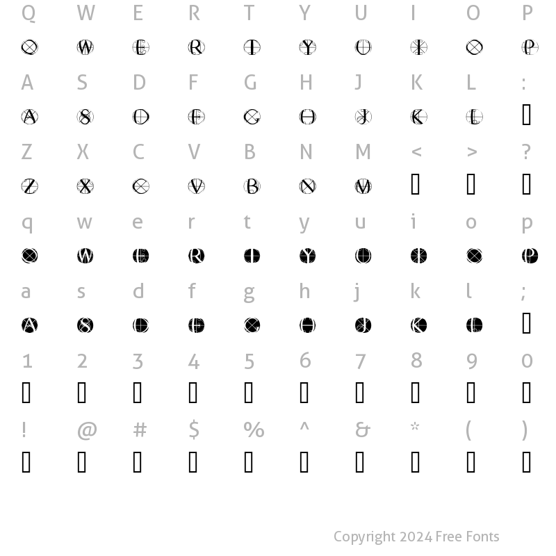 Character Map of RodgauerFisheyes Regular