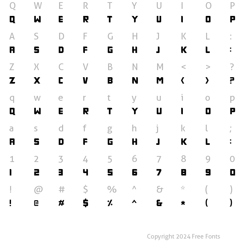 Character Map of Rodhest Bold