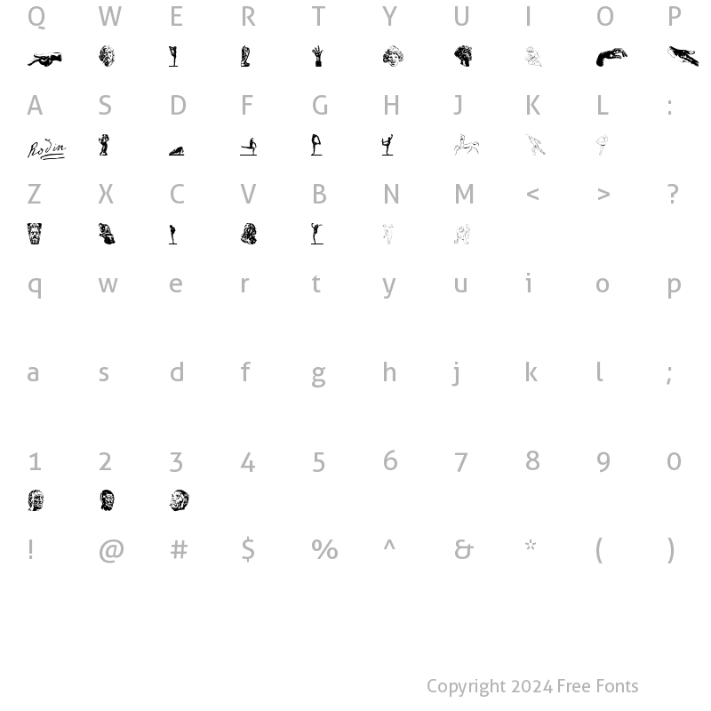 Character Map of Rodin Extras