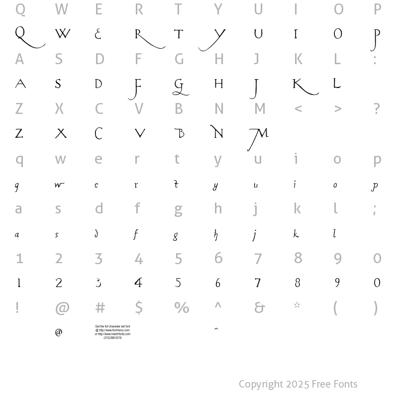 Character Map of Rodolphe Tryout Regular