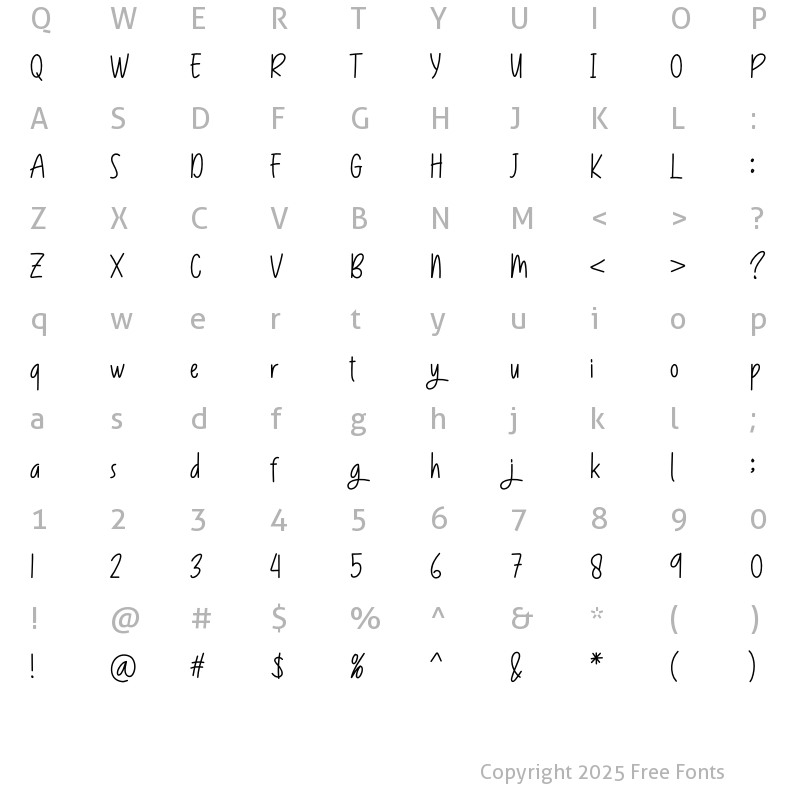 Character Map of Rogellika Regular