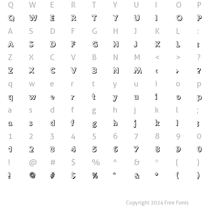 Character Map of RogerBeckerShadow Bold