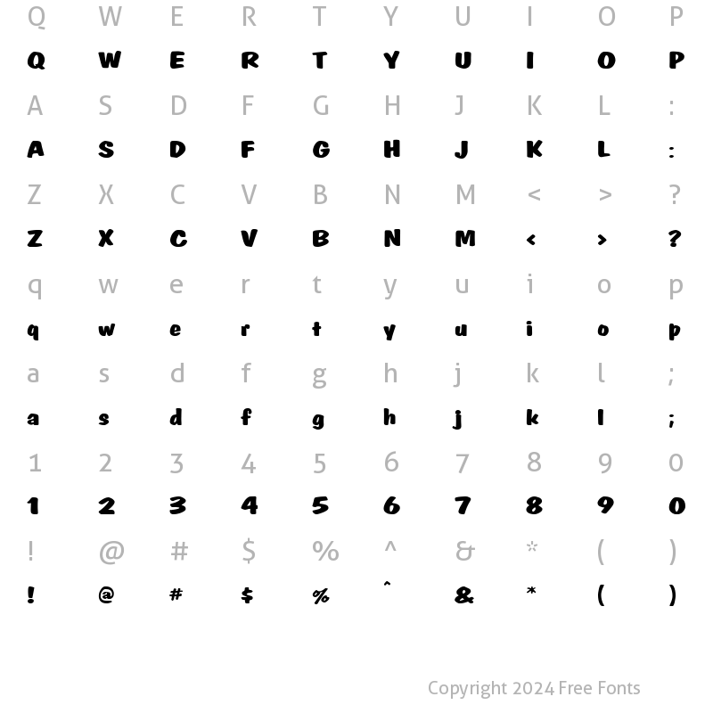 Character Map of Rogers Regular