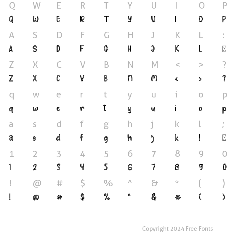 Character Map of RoGi Regular