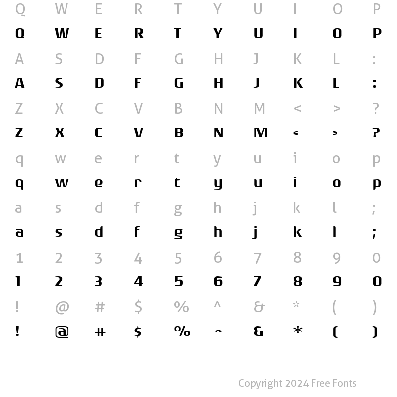 Character Map of Rogue Sans Ext Medium Regular