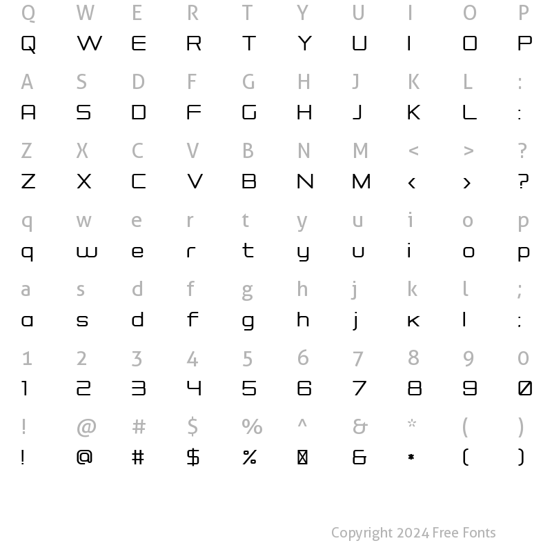 Character Map of Rogueland Bold