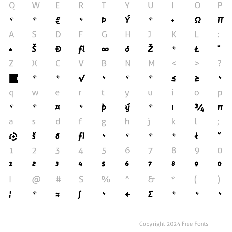 Character Map of Roice-BlackItalicExpert Regular